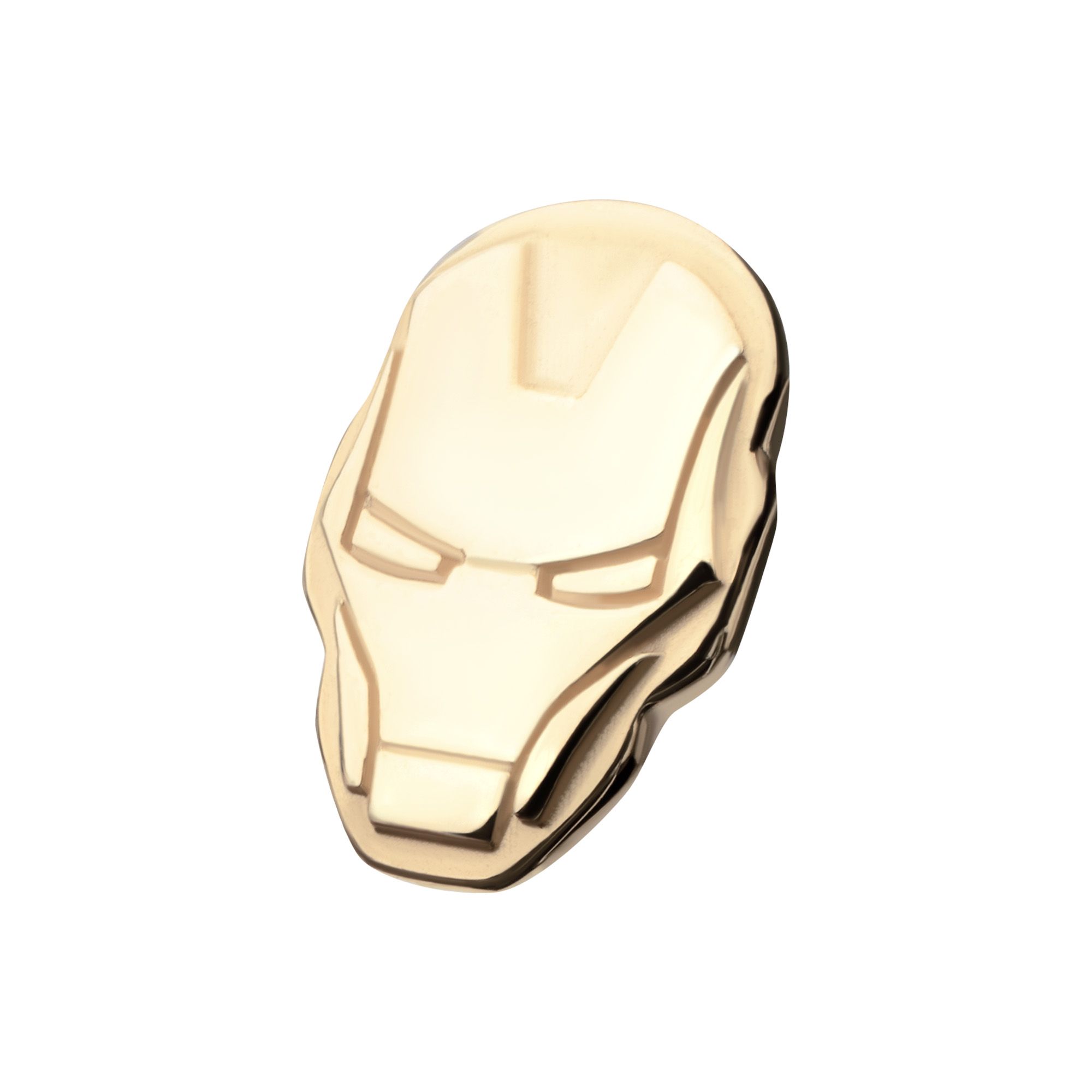 Body Jewelry Parts 14Kt Yellow Gold Marvel Iron Man Face Threadless Top -Rebel Bod-RebelBod