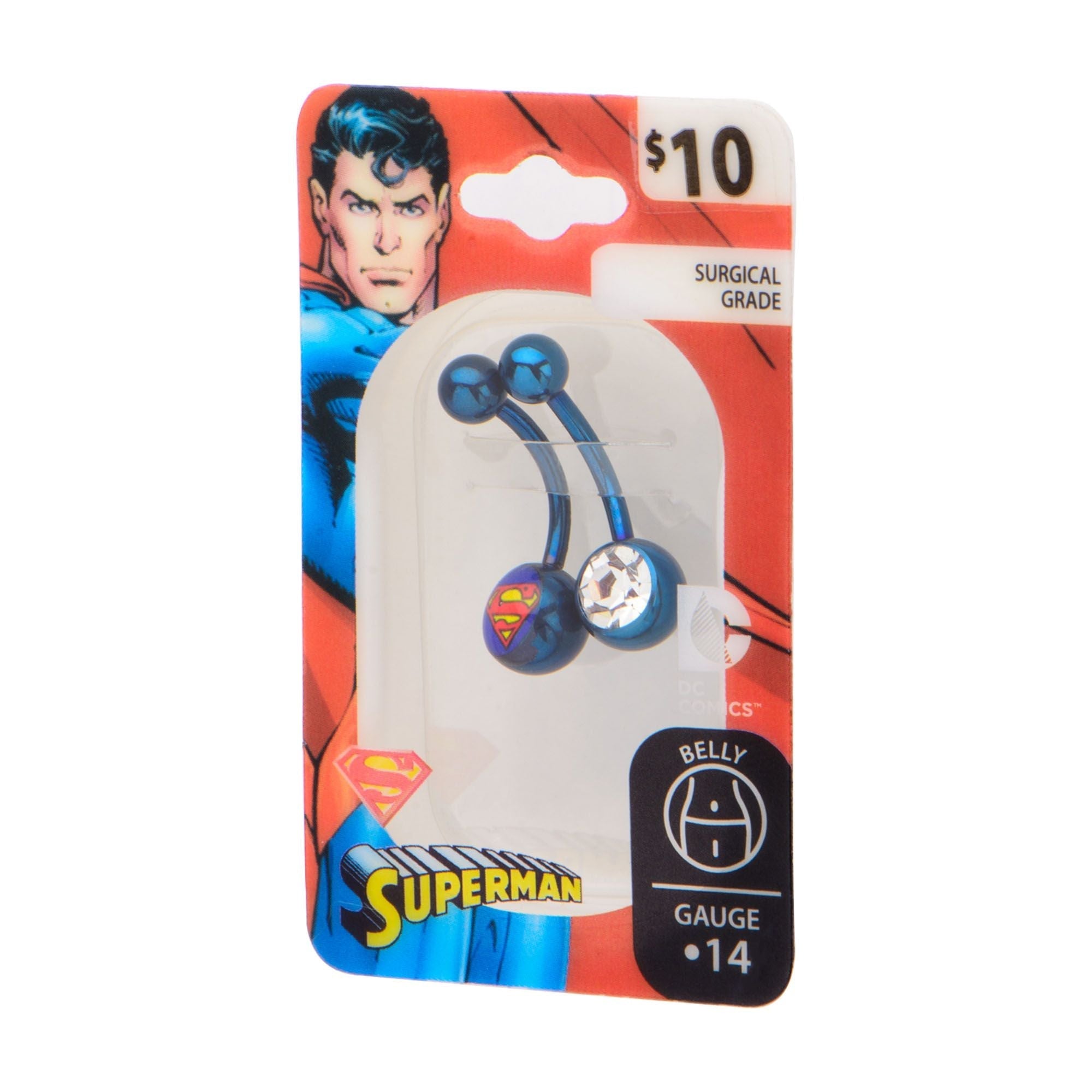 DC COMICS 14g DC Comics Superman Navel Bonus Pack -Rebel Bod-RebelBod