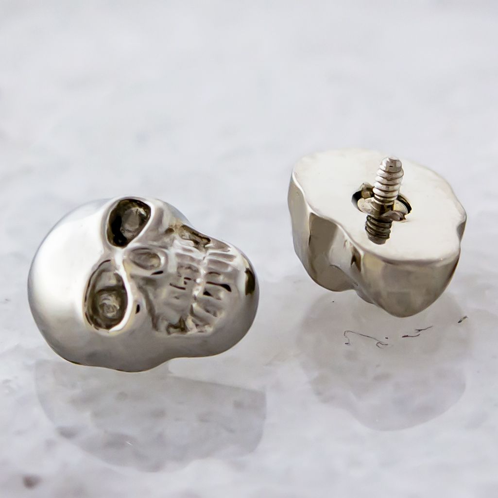 Body Jewelry Parts 16g/18g Steel Internally Threaded Skull Replacement Head - 1 Piece -Rebel Bod-RebelBod