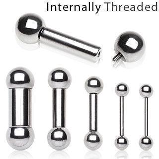 STRAIGHT BARBELL 316L Surgical Steel Internally Threaded Barbell with Balls -Rebel Bod-RebelBod