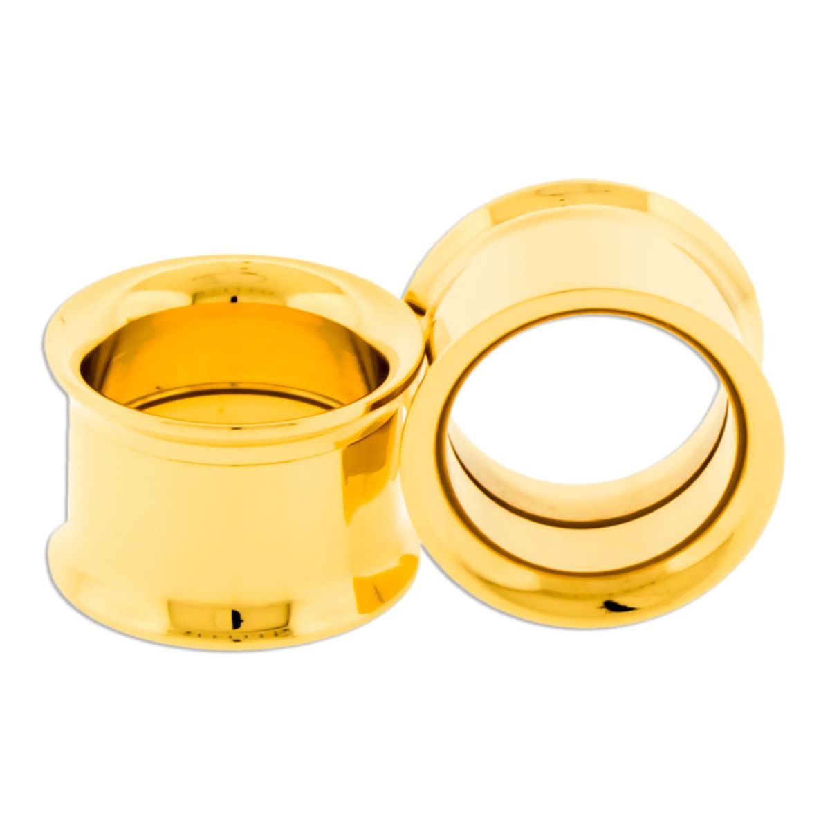 Tunnels - Double Flare Gold Pvd Coated Internally Threaded Tunnels - 1 Piece -Rebel Bod-RebelBod