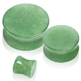 Natural Jade Semi-Precious Stone Saddle Plug - 1 Piece