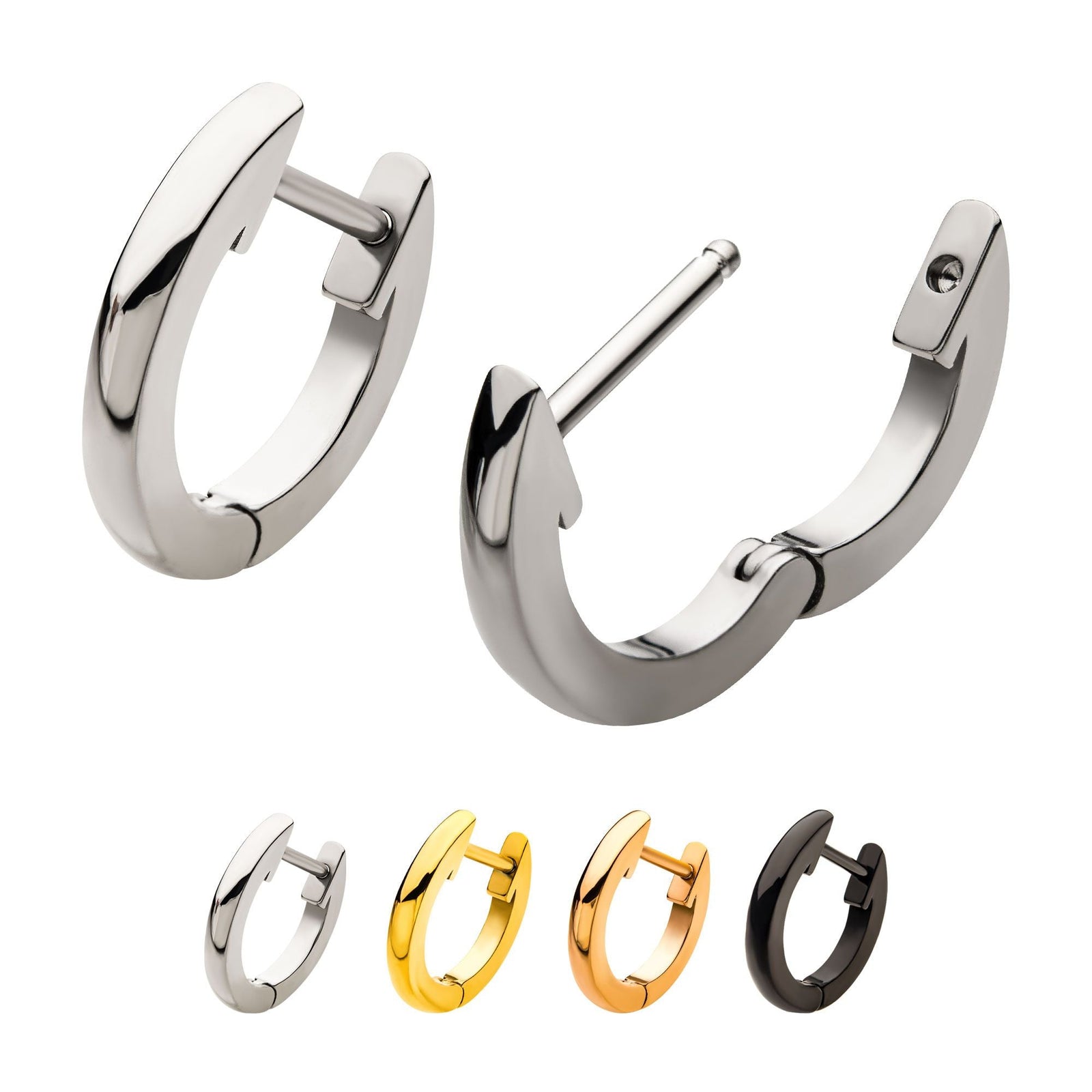 Cartilage Jewelry Stainless Steel Huggie Earrings -Rebel Bod-RebelBod