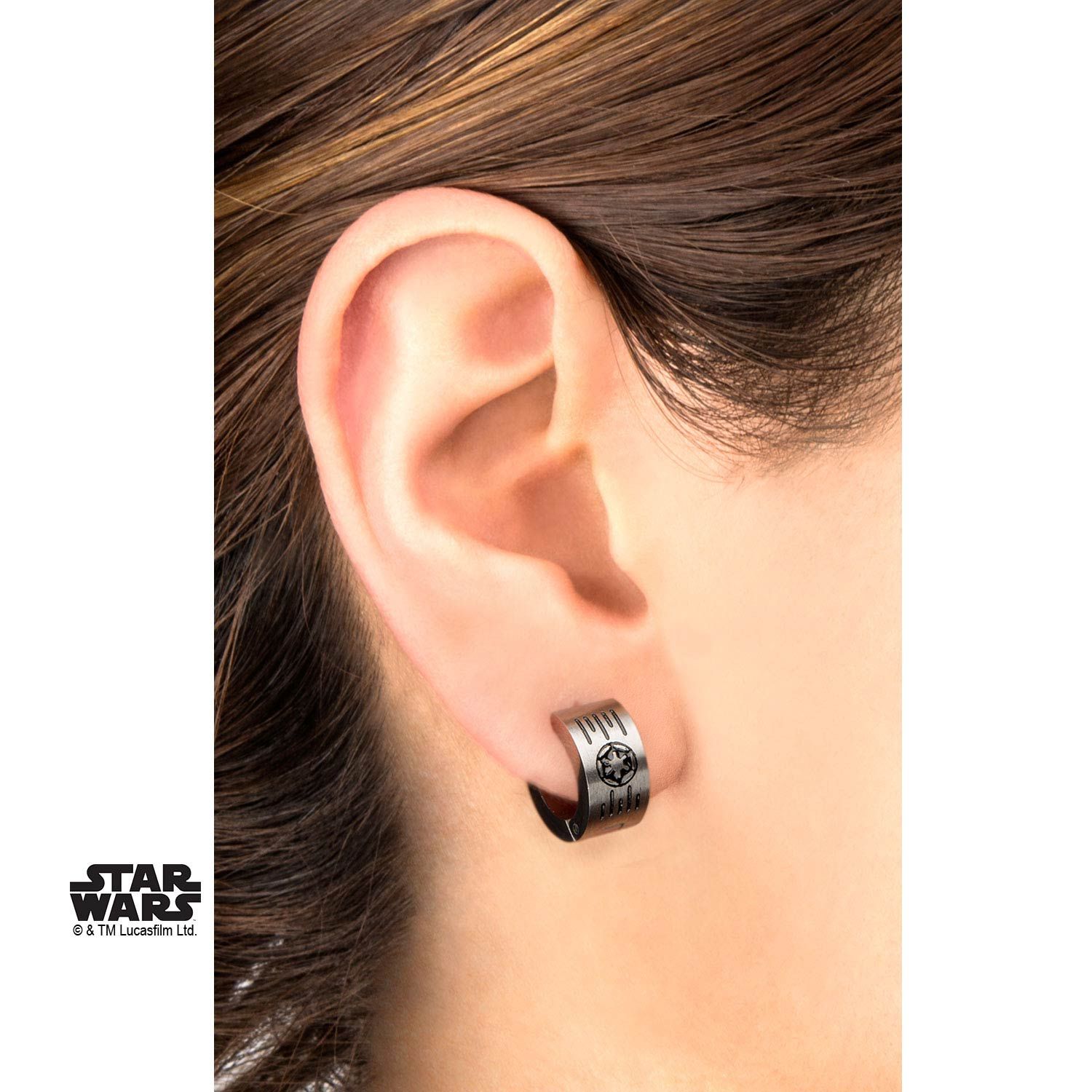 STAR WARS Star Wars Galactic Empire COG Grate Logo Huggie Earring -Rebel Bod-RebelBod