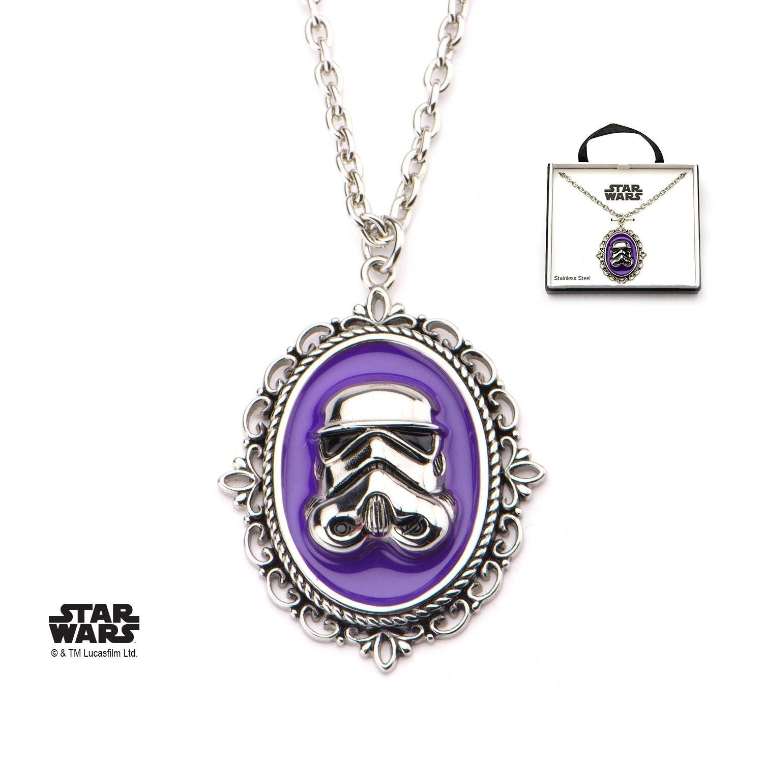 STAR WARS Star Wars Stormtrooper Purple Cameo Pendant Necklace -Rebel Bod-RebelBod