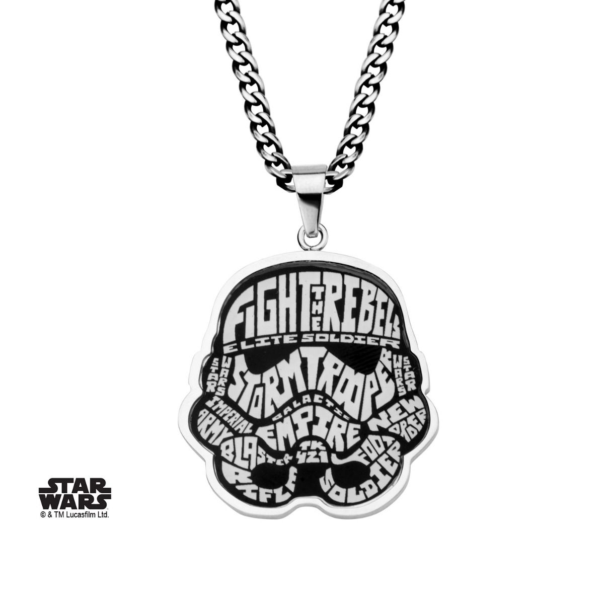 STAR WARS Star Wars Stormtrooper Typography Art Enamel Pendant Necklace -Rebel Bod-RebelBod