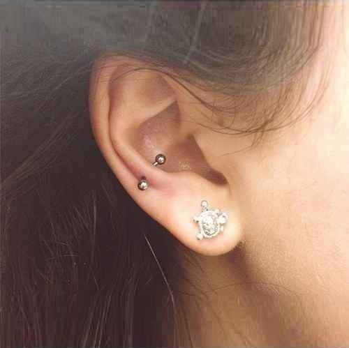 Helix piercing cz gemstone cluster earring stud 20g cartilage ring mar –  Siren Body Jewelry