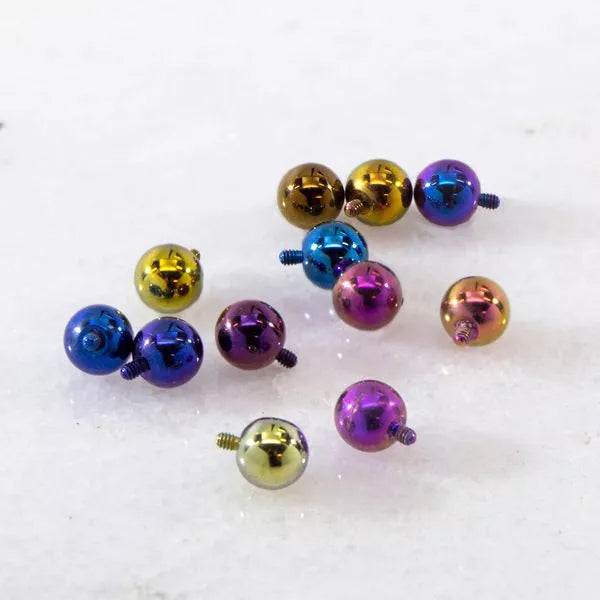 Body Jewelry Parts 10g, 12g 14g Titanium Internally Threaded Plain Balls - 1 Piece - Special #SPLT#6 -Rebel Bod-RebelBod