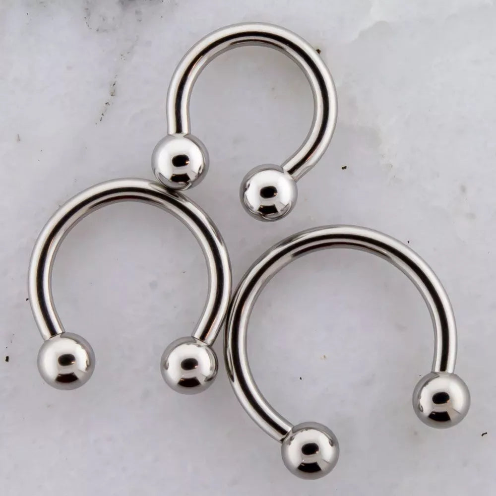 CIRCULAR BARBELL | HORSESHOE 10g Externally Threaded Steel Horseshoe Circular Barbell - 1 Piece -Rebel Bod-RebelBod