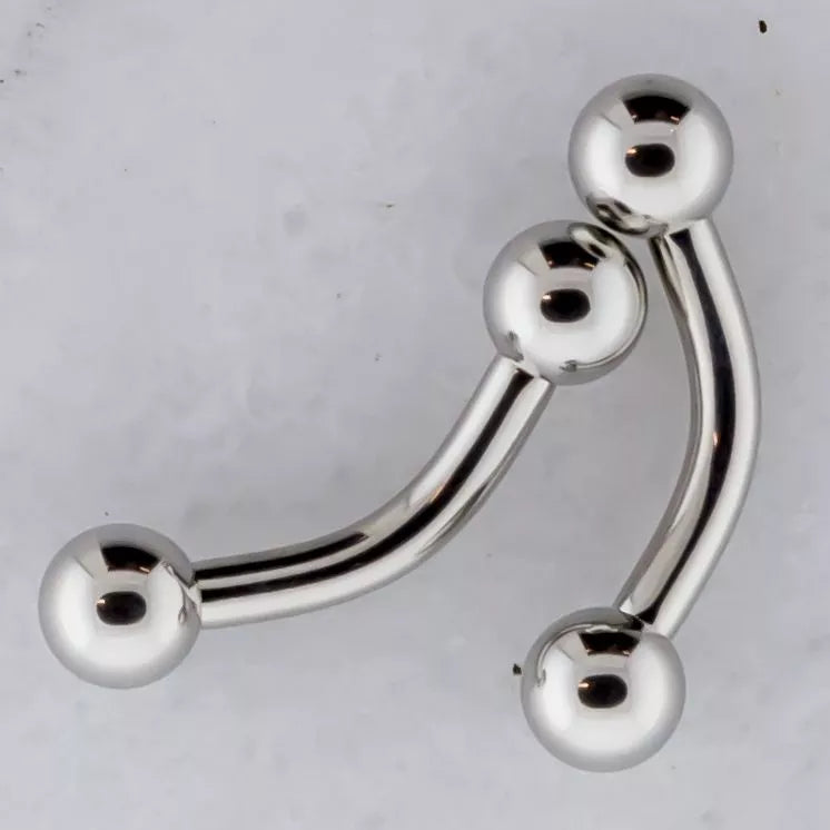 CURVED BARBELL 10g Steel Externally Threaded Curved Barbell - 1 Piece #SPLT#6 -Rebel Bod-RebelBod
