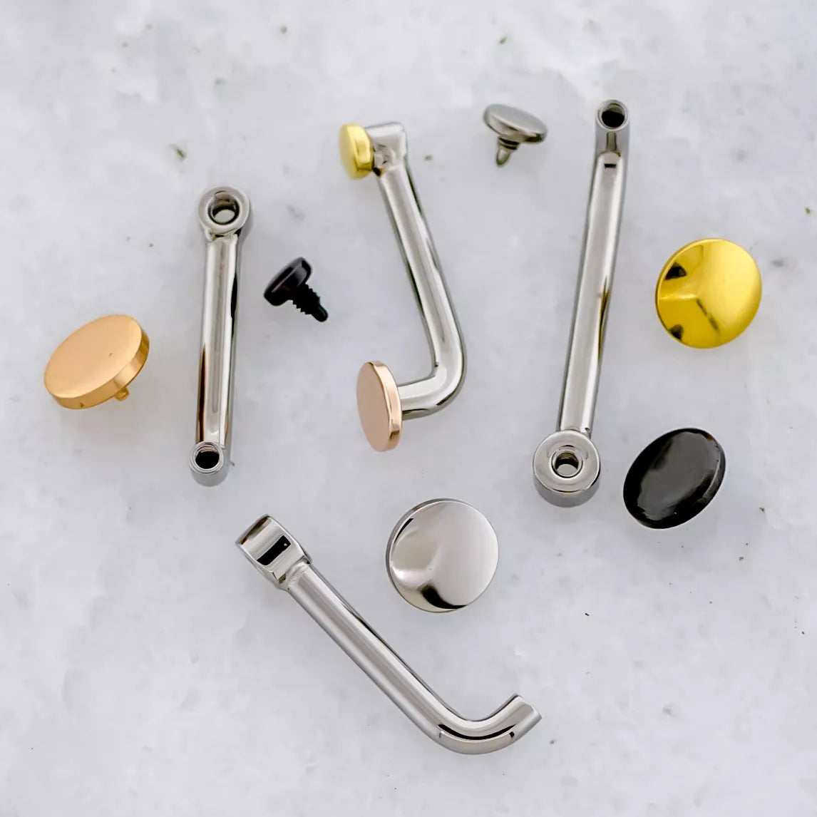 VCH Barbell 14g 2.5mm Rise Titanium Vertical Hood L Barbell Post Only - 1 Piece - Special -Rebel Bod-RebelBod