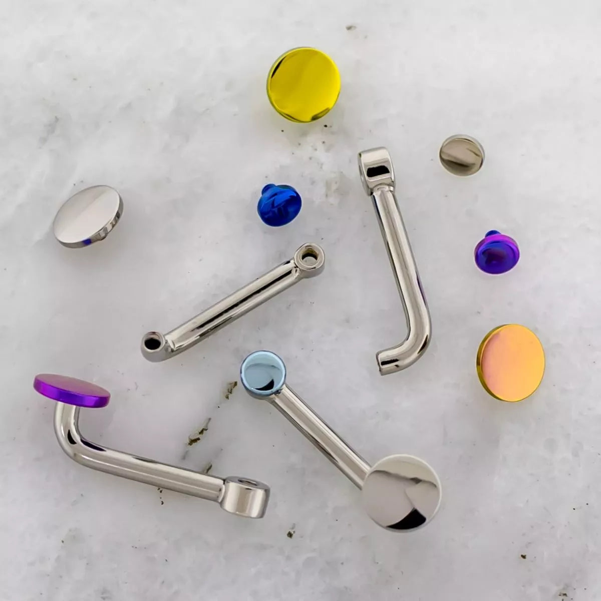 VCH Barbell 14g 2.5mm Rise Titanium Vertical Hood L Barbell Post Only - 1 Piece - Special -Rebel Bod-RebelBod