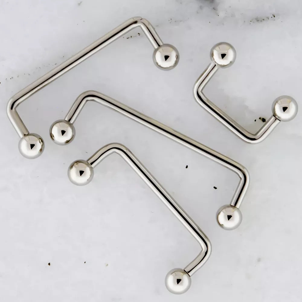 SURFACE BARBELL 14g 90 Surface Bars w/ Balls 3/16 Rise - 1 Piece -Rebel Bod-RebelBod