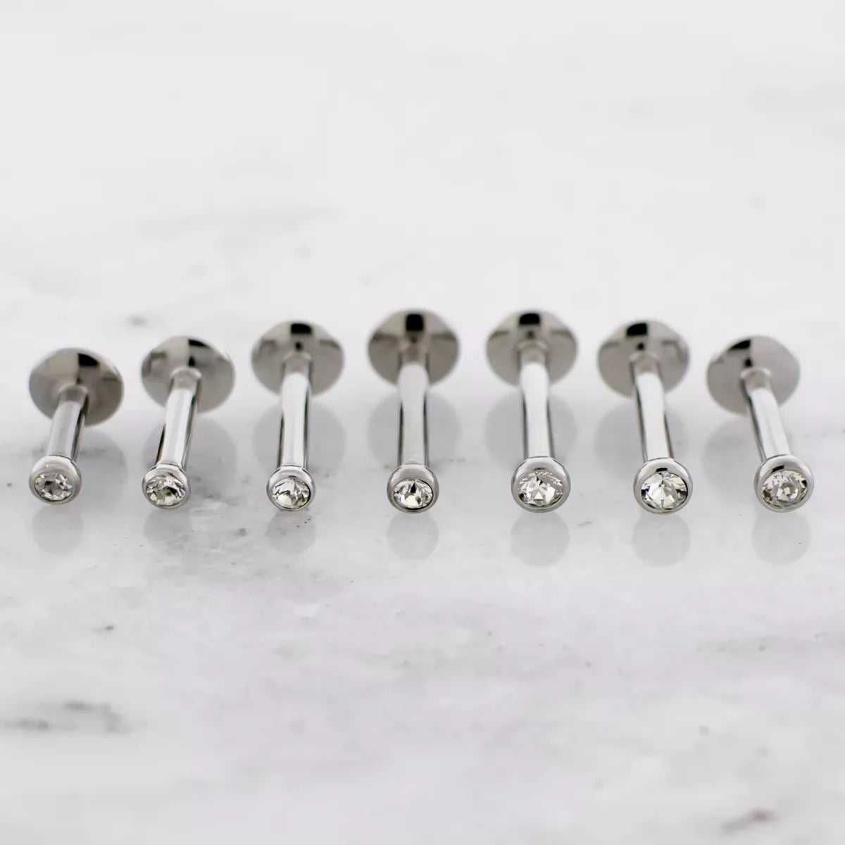 Labret Studs 14g Internal Clear Gem Labrets w/ 5mm Back - 1 Piece #SPLT#6 -Rebel Bod-RebelBod