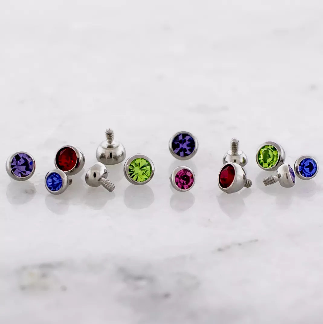 Body Jewelry Parts 14g Steel Internal Gem Ball - 1 Piece #SPLT#12 -Rebel Bod-RebelBod