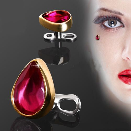 Dermals 14K Gold Blood Drop Dermal Top -Rebel Bod-RebelBod