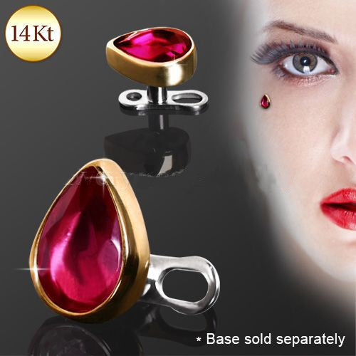 Dermals 14K Gold Blood Drop Dermal Top -Rebel Bod-RebelBod