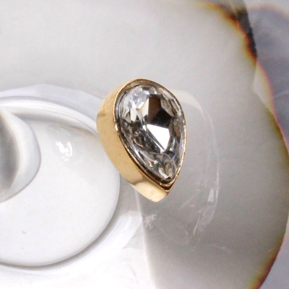 Dermals 14K Gold Tear Drop Dermal Top -Rebel Bod-RebelBod