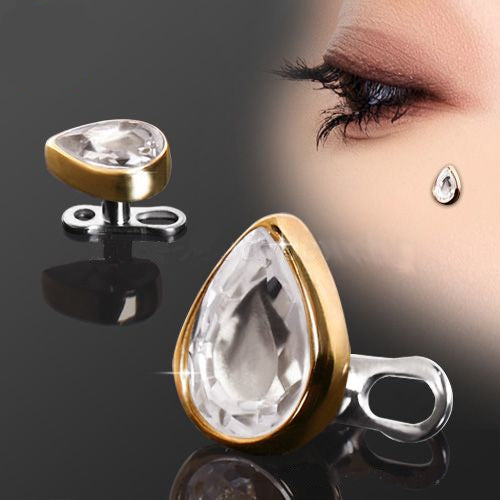Dermals 14K Gold Tear Drop Dermal Top -Rebel Bod-RebelBod
