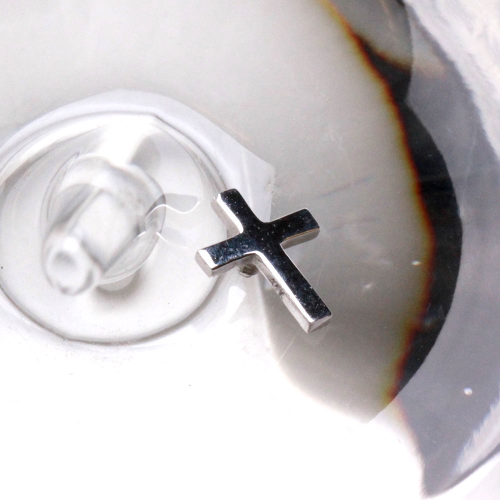 Dermals 14K White Gold Cross Dermal Top -Rebel Bod-RebelBod