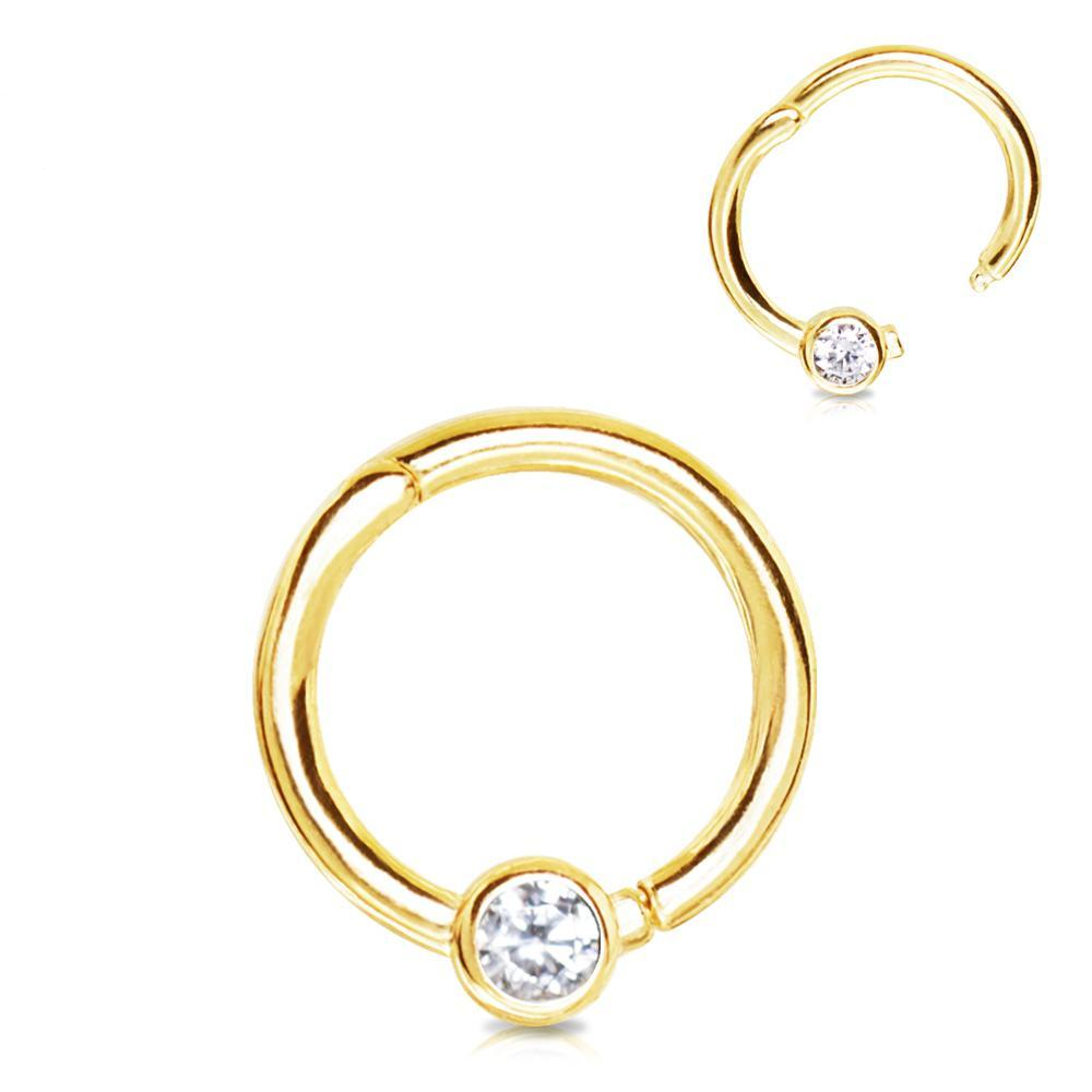 SEAMLESS CLICKER 14K Yellow Gold Jeweled Seamless Clicker Ring - 1 Piece -Rebel Bod-RebelBod