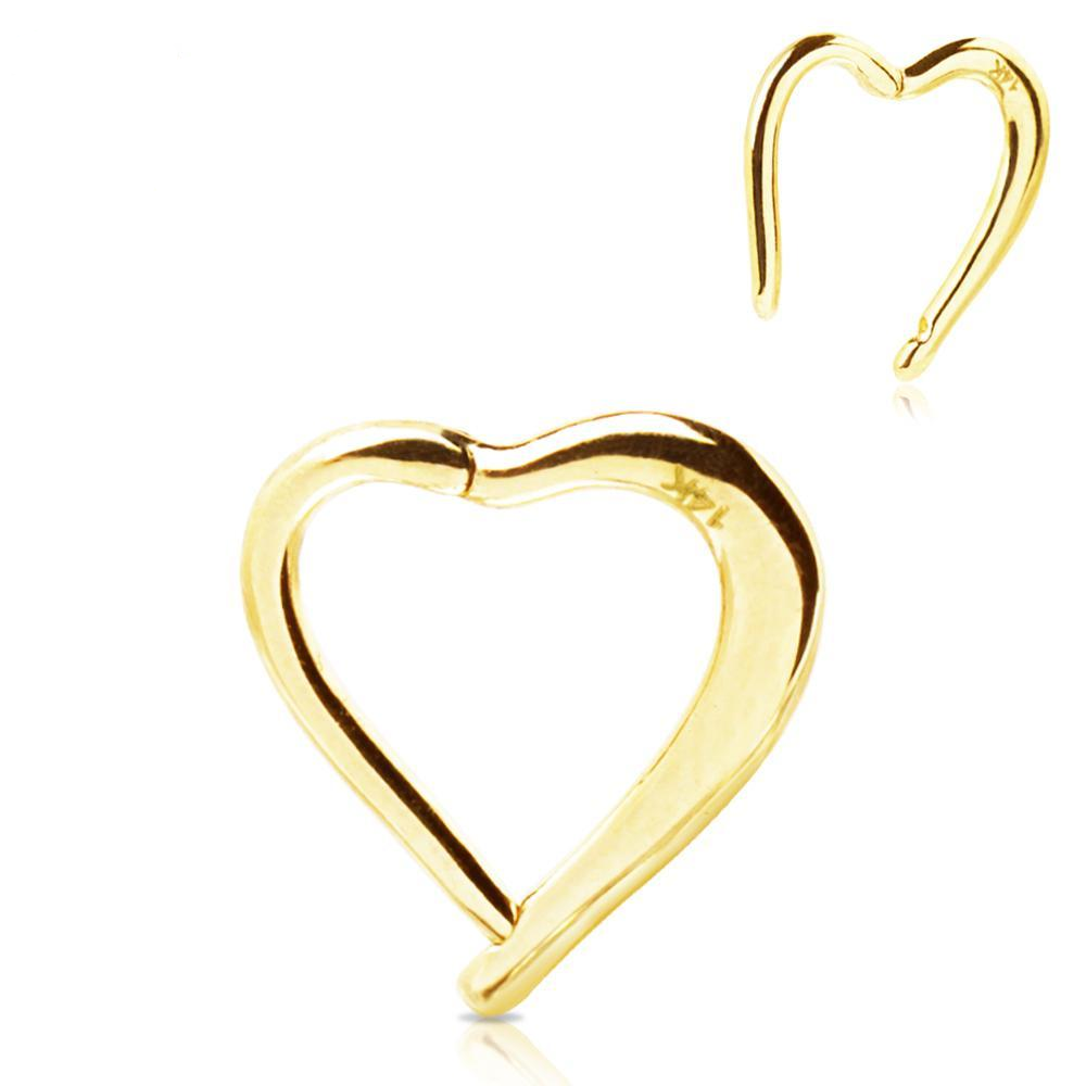 SEAMLESS CLICKER 14K Yellow Gold Lovely Heart Seamless Clicker Ring - 1 Piece -Rebel Bod-RebelBod