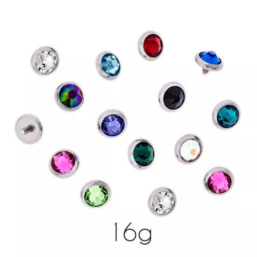 Body Jewelry Parts 16g/18g Internally Threaded Steel Gem Discs - 1 Piece #SPLT#6 -Rebel Bod-RebelBod