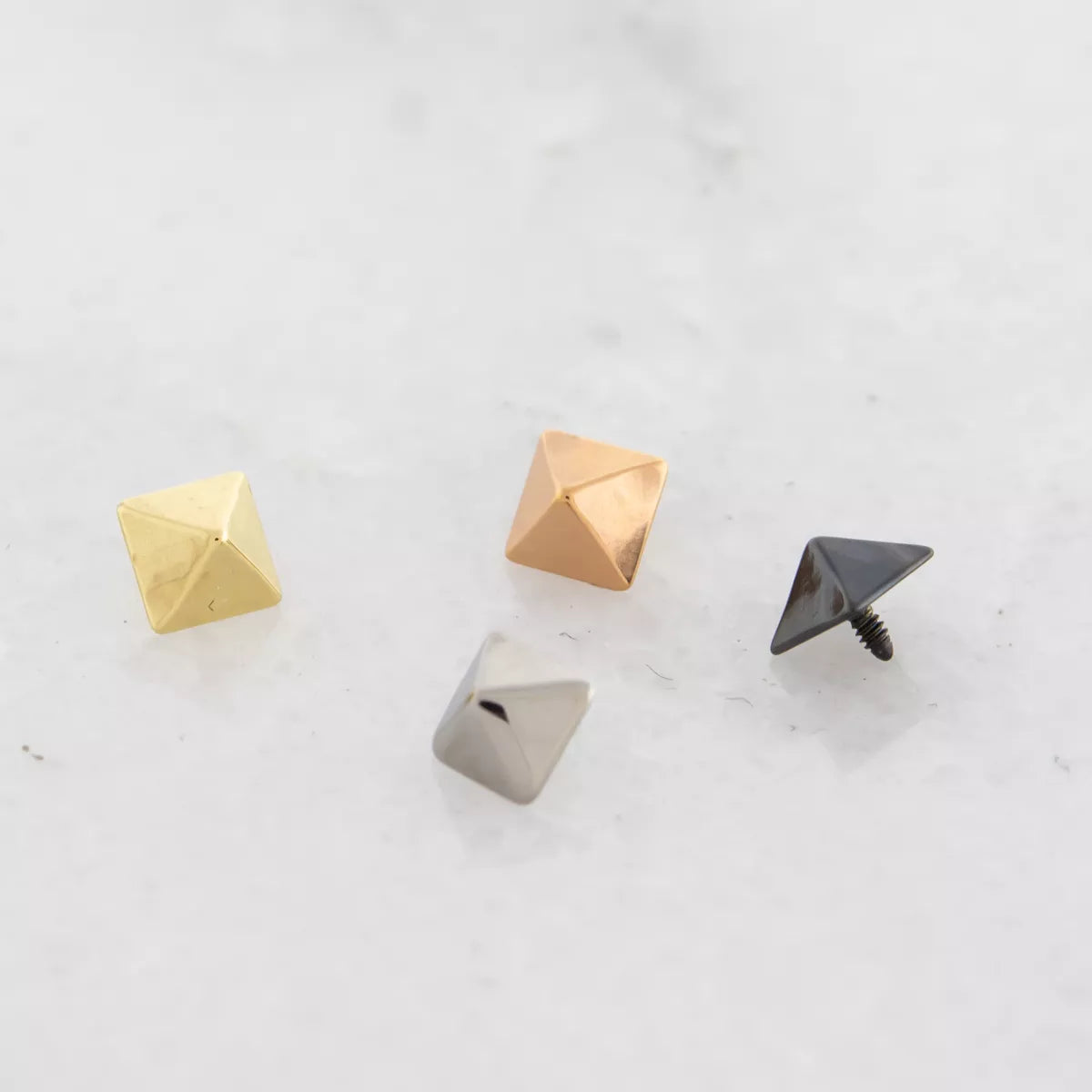 Body Jewelry Parts 16g/18g Steel Pyramid Stud - 1 Piece #SPLT#6 -Rebel Bod-RebelBod