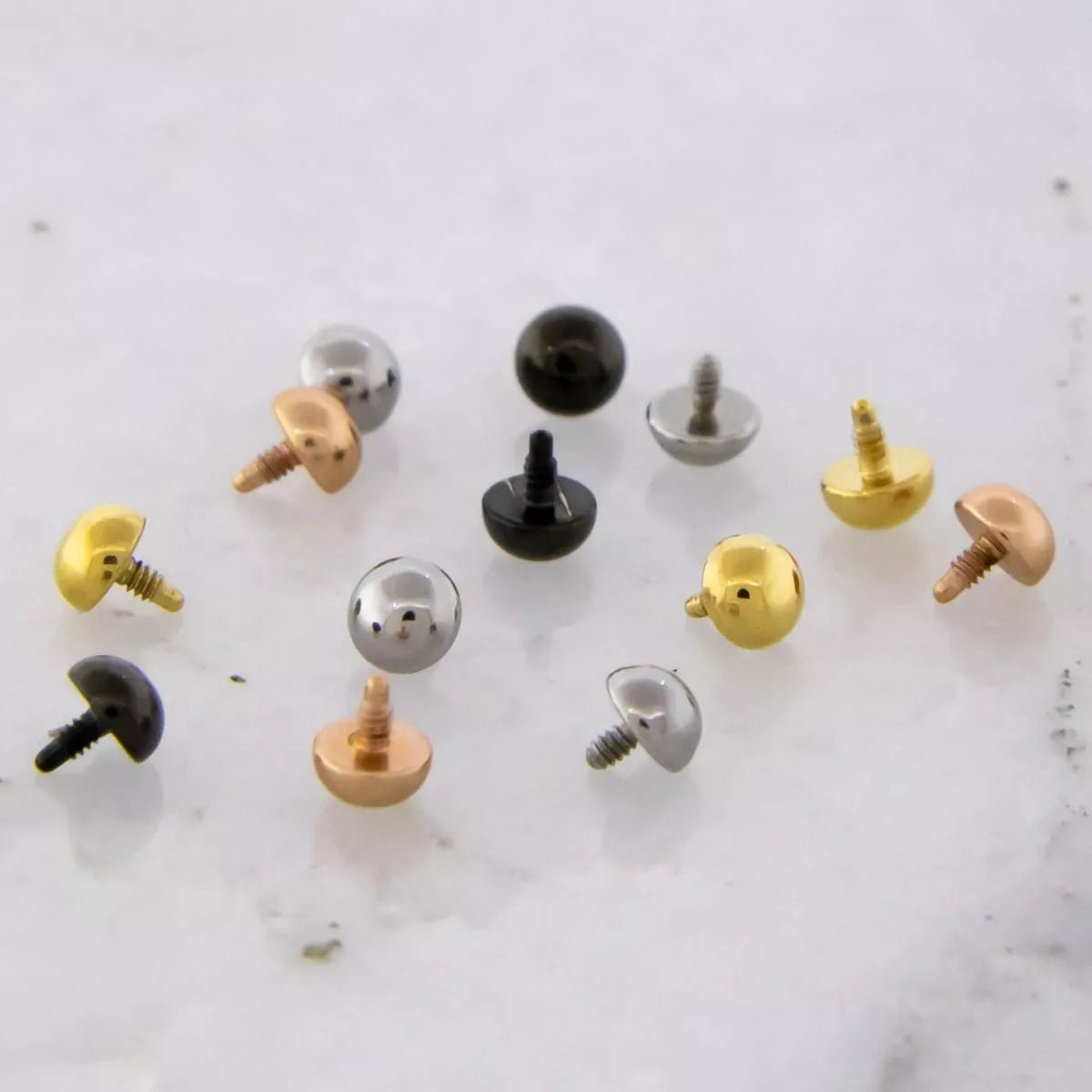 Body Jewelry Parts 16g/18g Titanium Dome Replacement Heads - 1 Piece #SPLT#6 -Rebel Bod-RebelBod