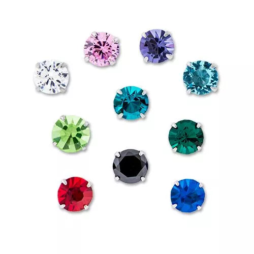Body Jewelry Parts 16g/18g Titanium Prong Set Gem Heads - 1 Piece -Rebel Bod-RebelBod