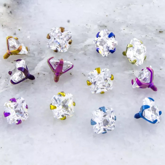 Body Jewelry Parts 16g/18g Titanium Radiant Gem Head - 1 Piece -Rebel Bod-RebelBod