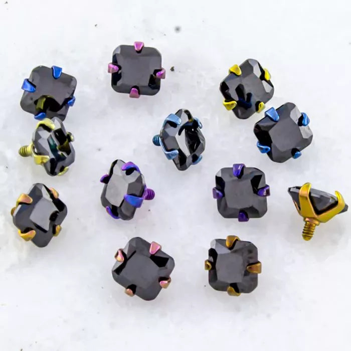 Body Jewelry Parts 16g/18g Titanium Radiant Gem Head - 1 Piece -Rebel Bod-RebelBod
