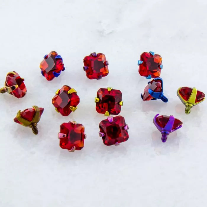 Body Jewelry Parts 16g/18g Titanium Radiant Gem Head - 1 Piece -Rebel Bod-RebelBod