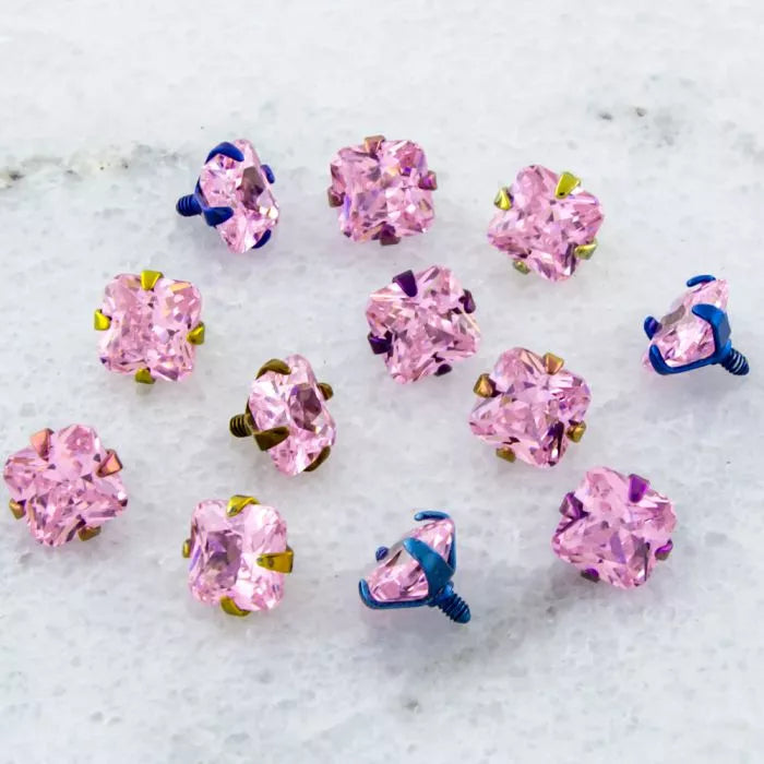 Body Jewelry Parts 16g/18g Titanium Radiant Gem Head - 1 Piece -Rebel Bod-RebelBod