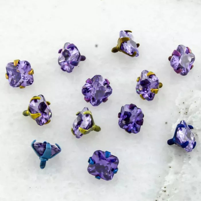 Body Jewelry Parts 16g/18g Titanium Radiant Gem Head - 1 Piece -Rebel Bod-RebelBod