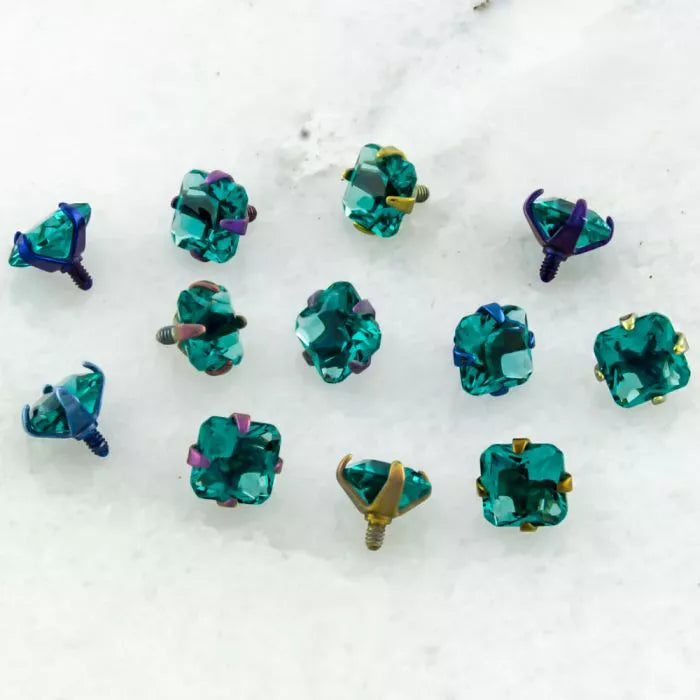 Body Jewelry Parts 16g/18g Titanium Radiant Gem Head - 1 Piece -Rebel Bod-RebelBod