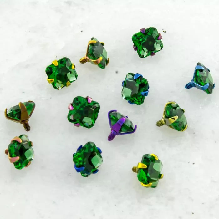 Body Jewelry Parts 16g/18g Titanium Radiant Gem Head - 1 Piece -Rebel Bod-RebelBod