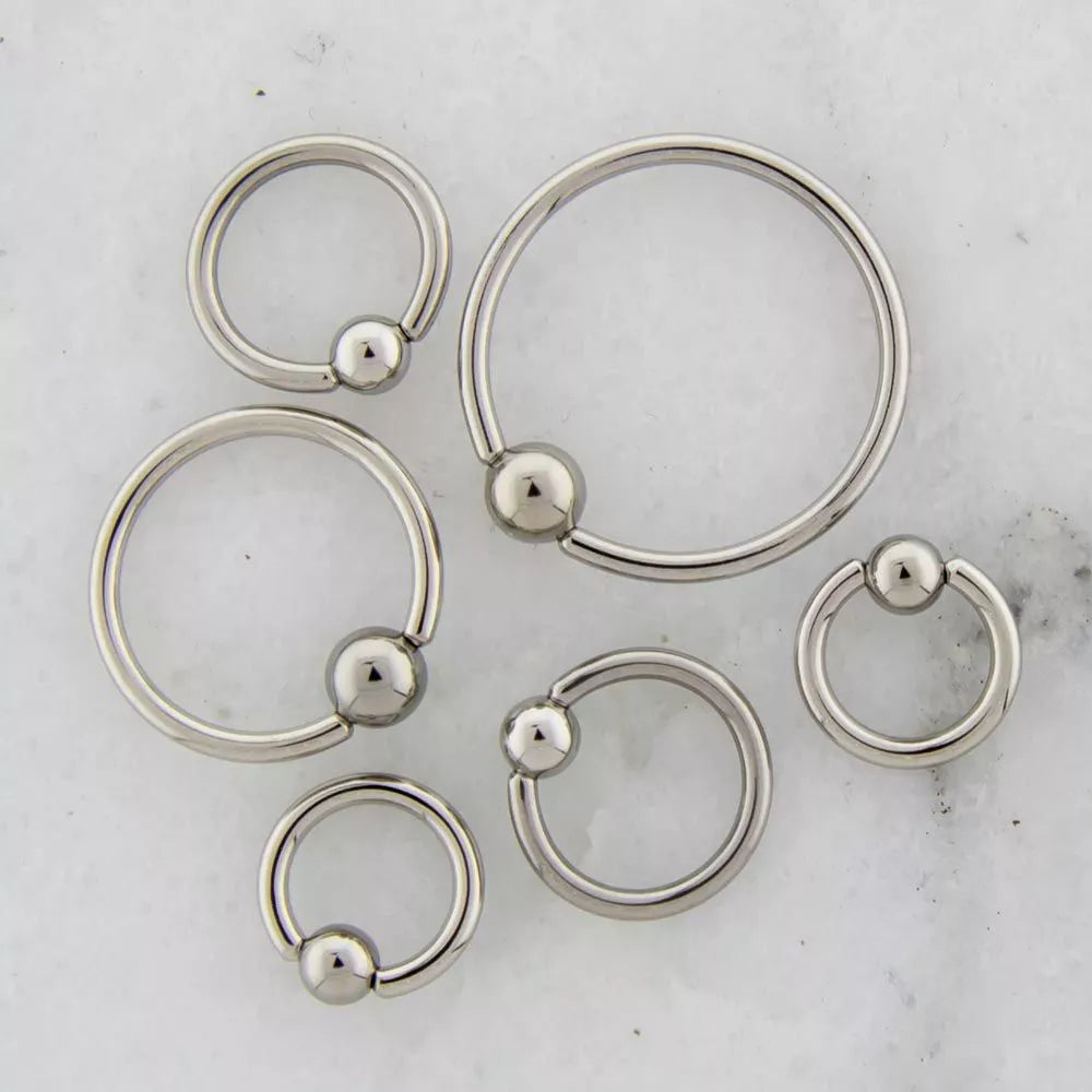 CAPTIVE BEAD RING 16g Hand Polished Captive Bead Rings - 1 Piece #SPLT#12 -Rebel Bod-RebelBod