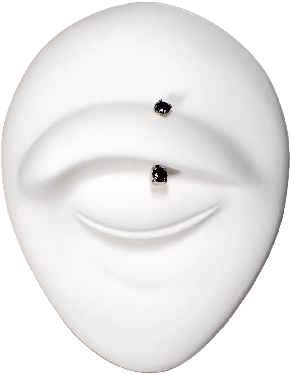 Eyebrow Piercing Jewelry 16G Titanium Front Facing Eyebrow Ring Curve Barbell With Premium Zirconia -Rebel Bod-RebelBod