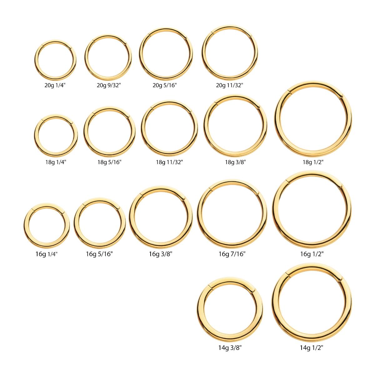 SEAMLESS CLICKER 24KT Gold PVD Titanium Hinged Segment Clicker Ring -Rebel Bod-RebelBod