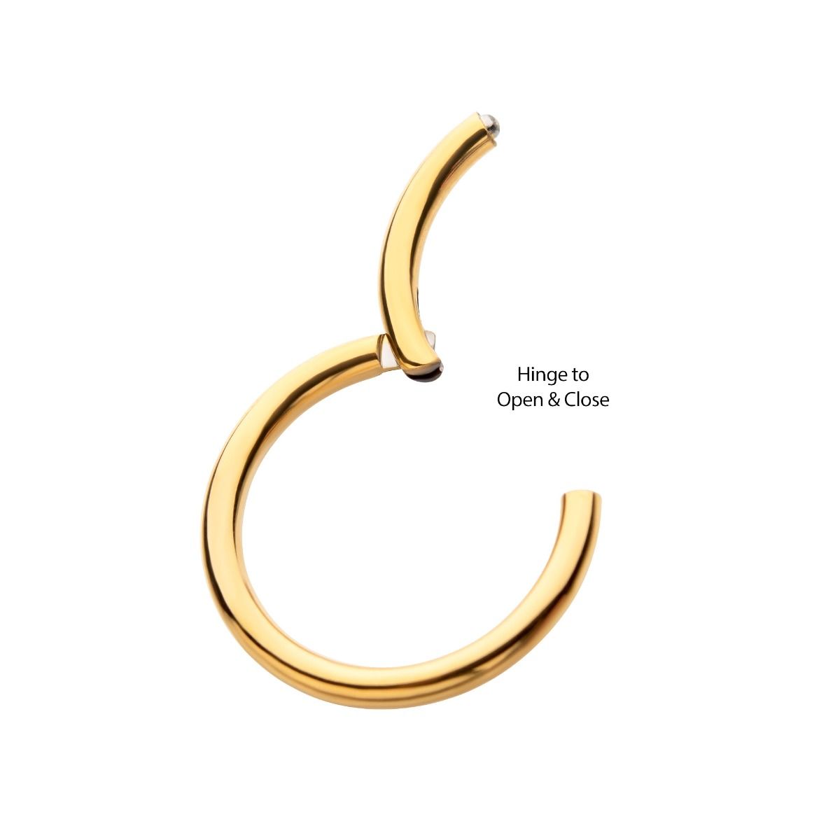 SEAMLESS CLICKER 24KT Gold PVD Titanium Hinged Segment Clicker Ring -Rebel Bod-RebelBod