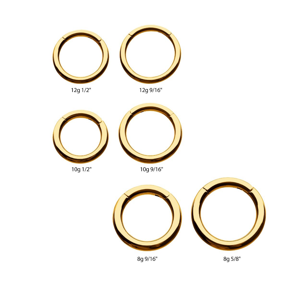 SEAMLESS CLICKER 24KT Gold PVD Titanium Hinged Segment Clicker Ring -Rebel Bod-RebelBod