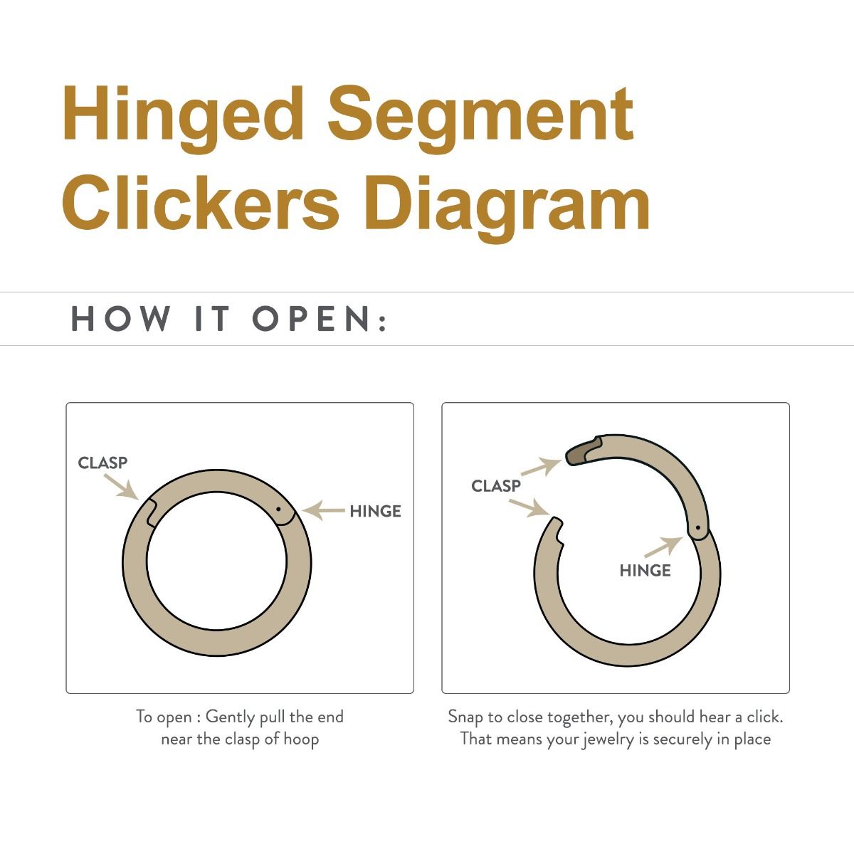 SEAMLESS CLICKER 24KT Gold PVD Titanium Hinged Segment Clicker Ring -Rebel Bod-RebelBod