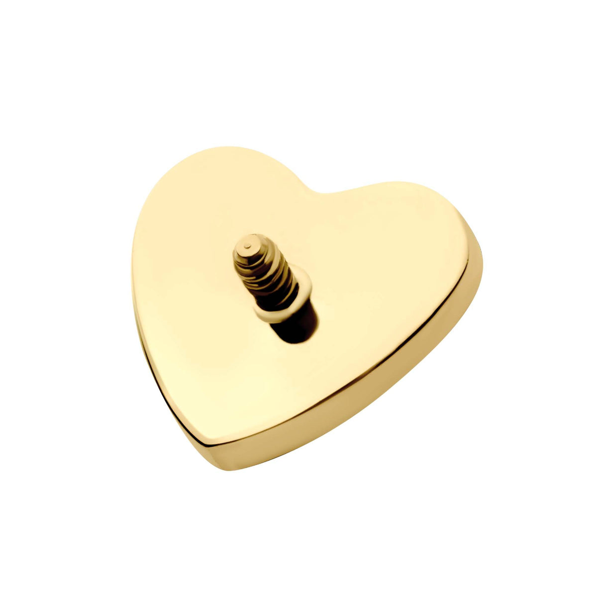 Body Jewelry Parts 24Kt Gold PVD Titanium Internally Threaded Corrugated Heart Top -Rebel Bod-RebelBod