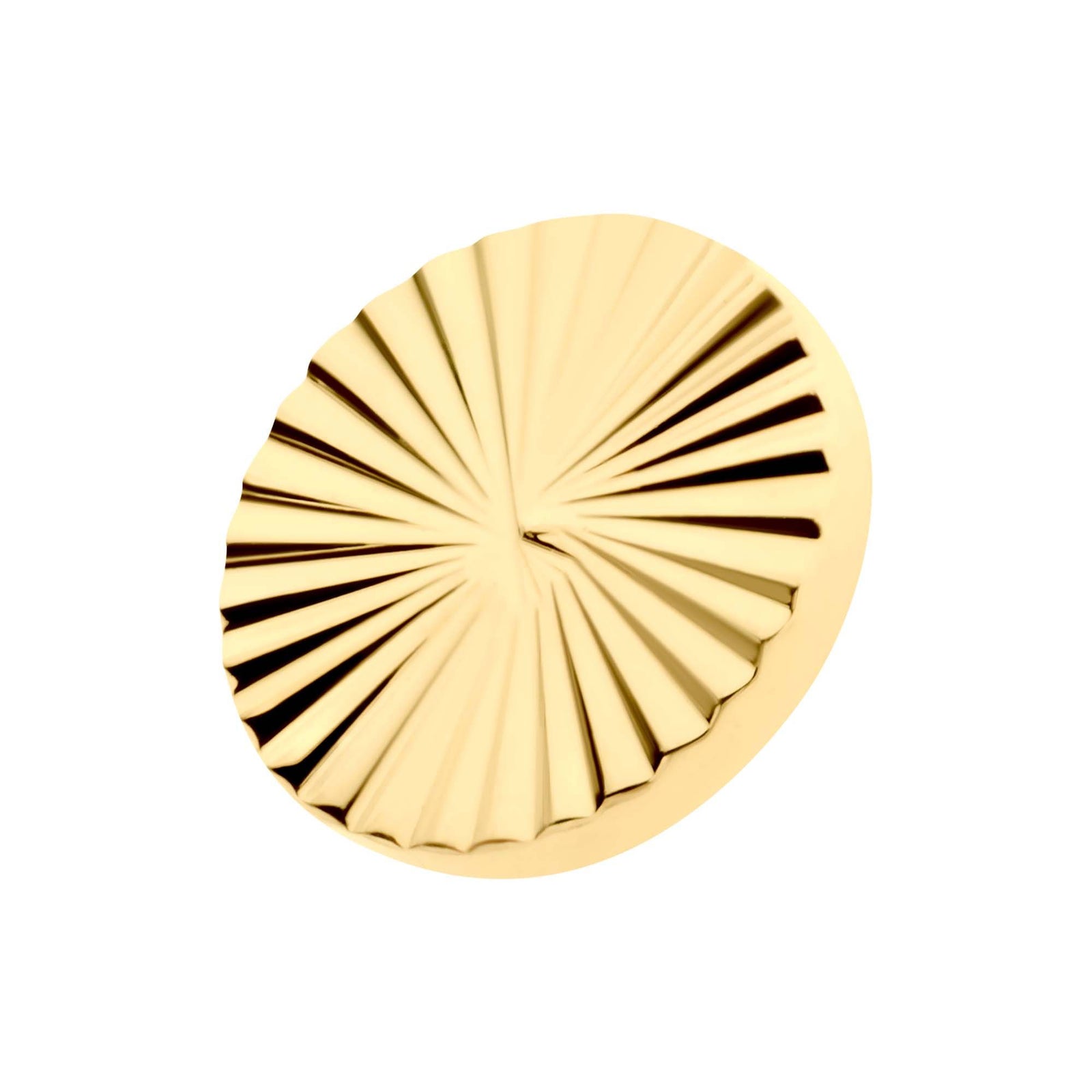 Body Jewelry Parts 24Kt Gold PVD Titanium Internally Threaded Corrugated Round Top -Rebel Bod-RebelBod