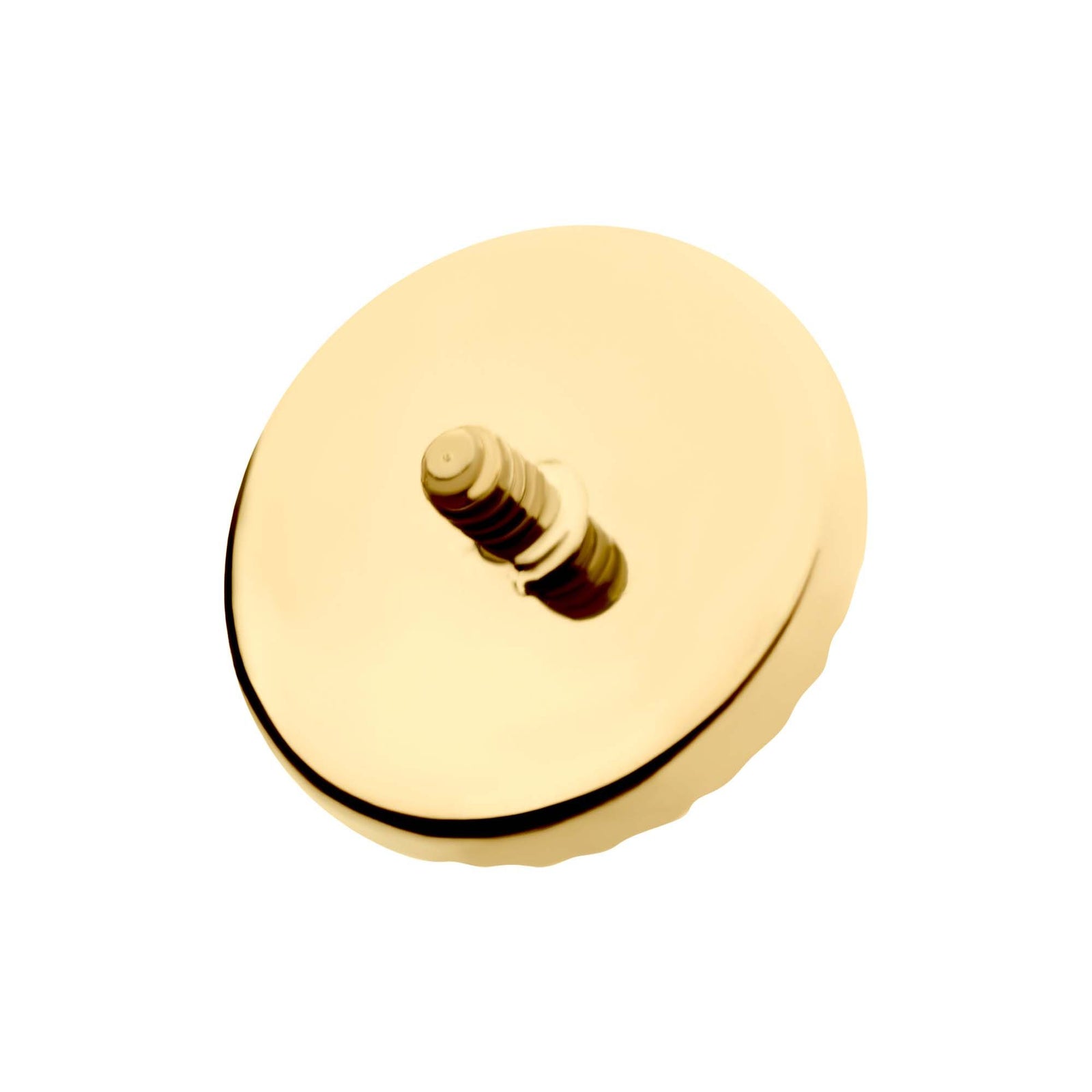 Body Jewelry Parts 24Kt Gold PVD Titanium Internally Threaded Corrugated Round Top -Rebel Bod-RebelBod