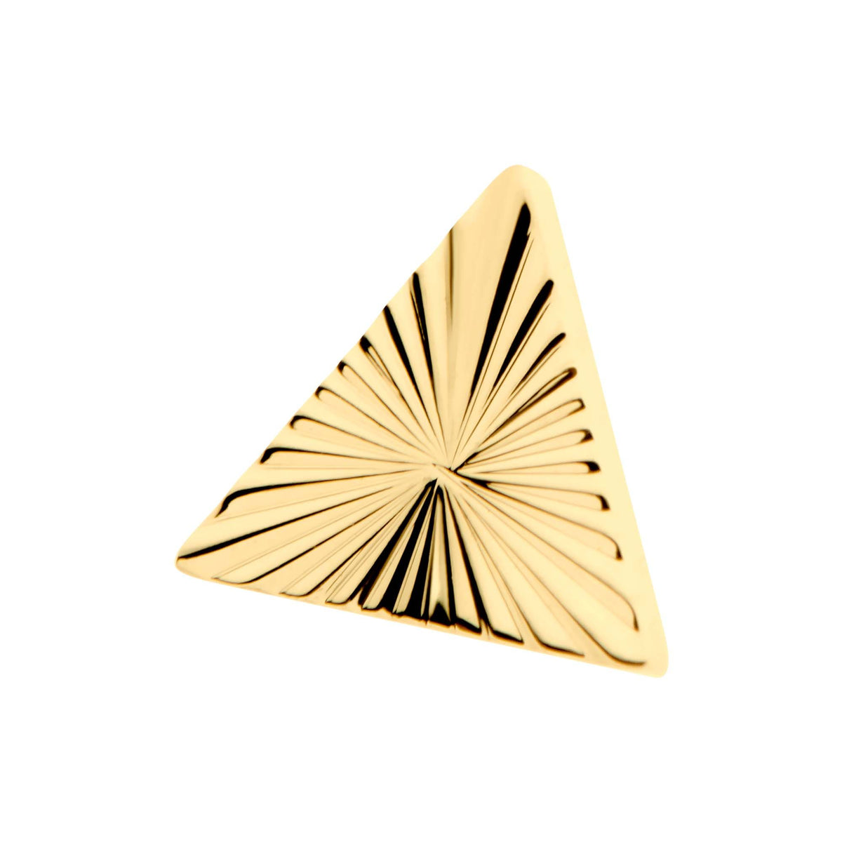 Body Jewelry Parts 24Kt Gold PVD Titanium Internally Threaded Corrugated Triangle Top -Rebel Bod-RebelBod