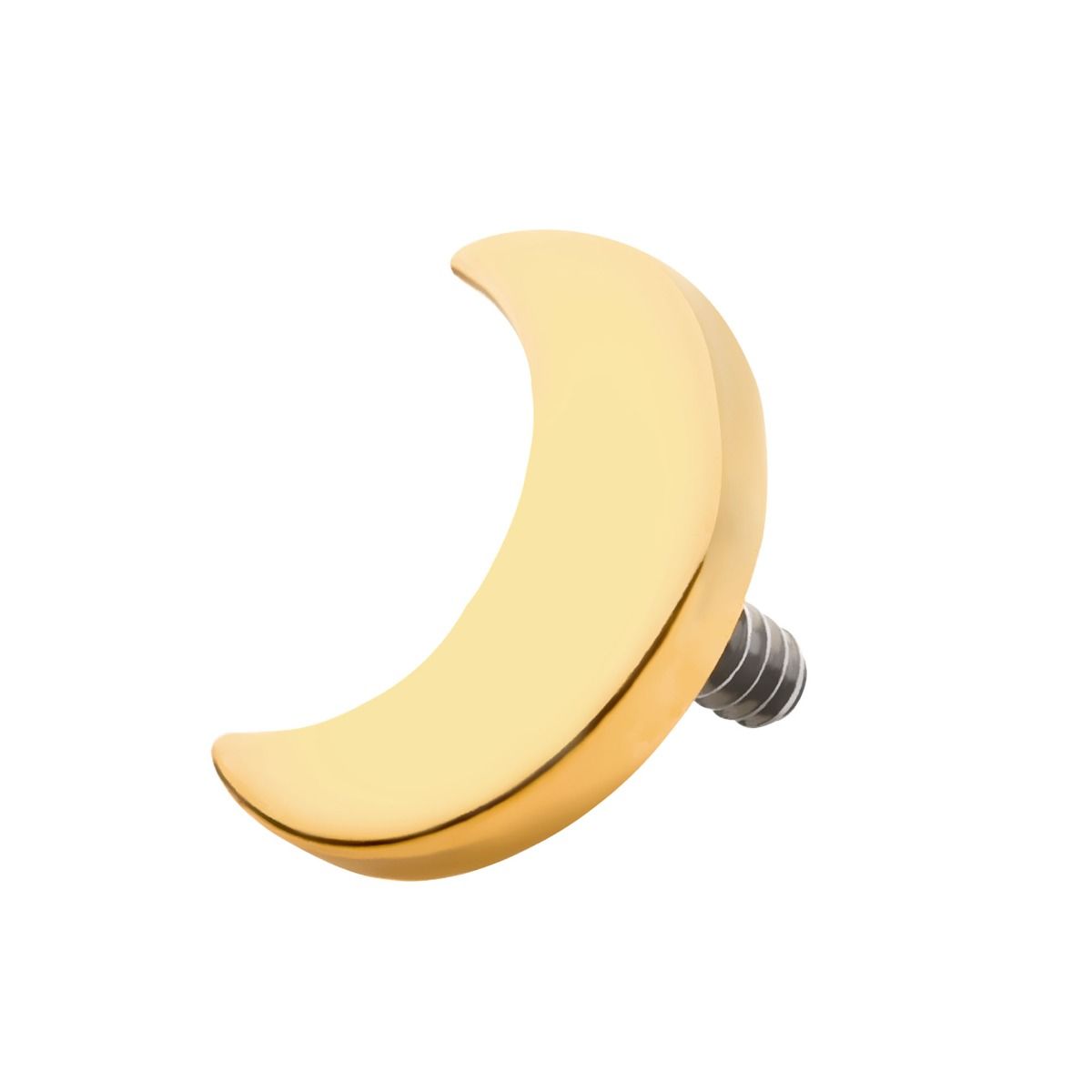 Body Jewelry Parts 24Kt Gold PVD Titanium Internally Threaded Crescent Moon Top 1.6mm Crest -Rebel Bod-RebelBod