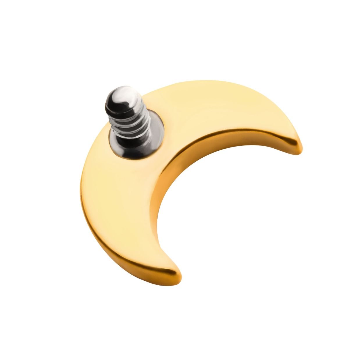 Body Jewelry Parts 24Kt Gold PVD Titanium Internally Threaded Crescent Moon Top 1.6mm Crest -Rebel Bod-RebelBod