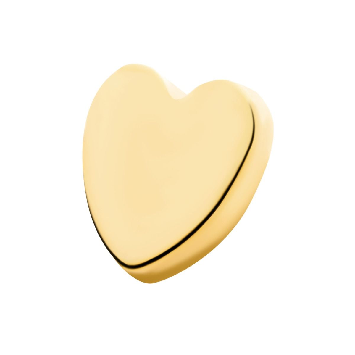 Body Jewelry Parts 24KT Gold PVD Titanium Internally Threaded Heart Top -Rebel Bod-RebelBod